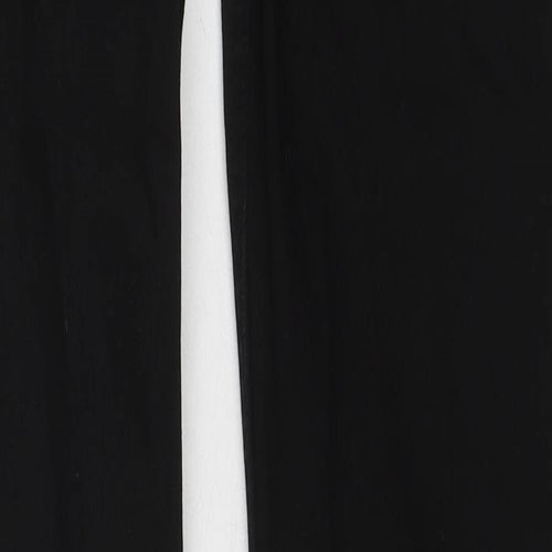 Marks and Spencer Womens Black Cotton Straight Jeans Size 12 L32 in Regular Zip
