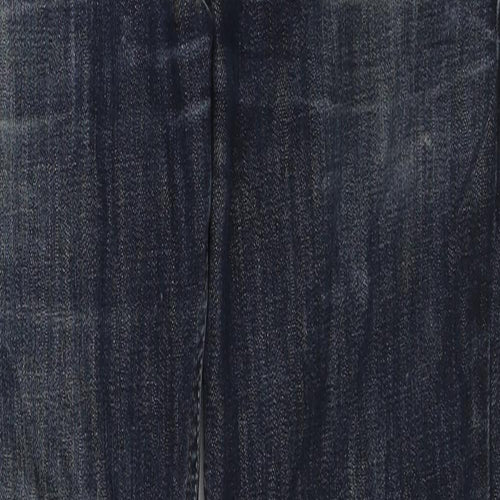 George Mens Blue Cotton Straight Jeans Size 34 in L31 in Regular Zip