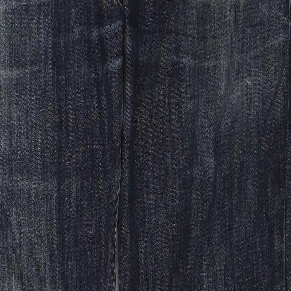George Mens Blue Cotton Straight Jeans Size 34 in L31 in Regular Zip
