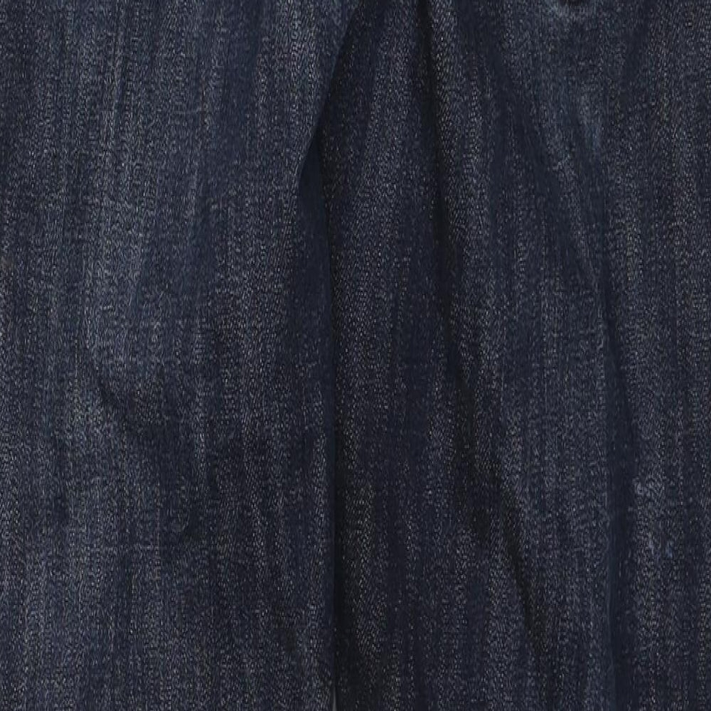 George Mens Blue Cotton Straight Jeans Size 34 in L31 in Regular Zip