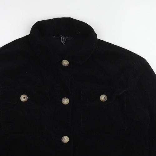 New Look Womens Black Jacket Size 12 Button