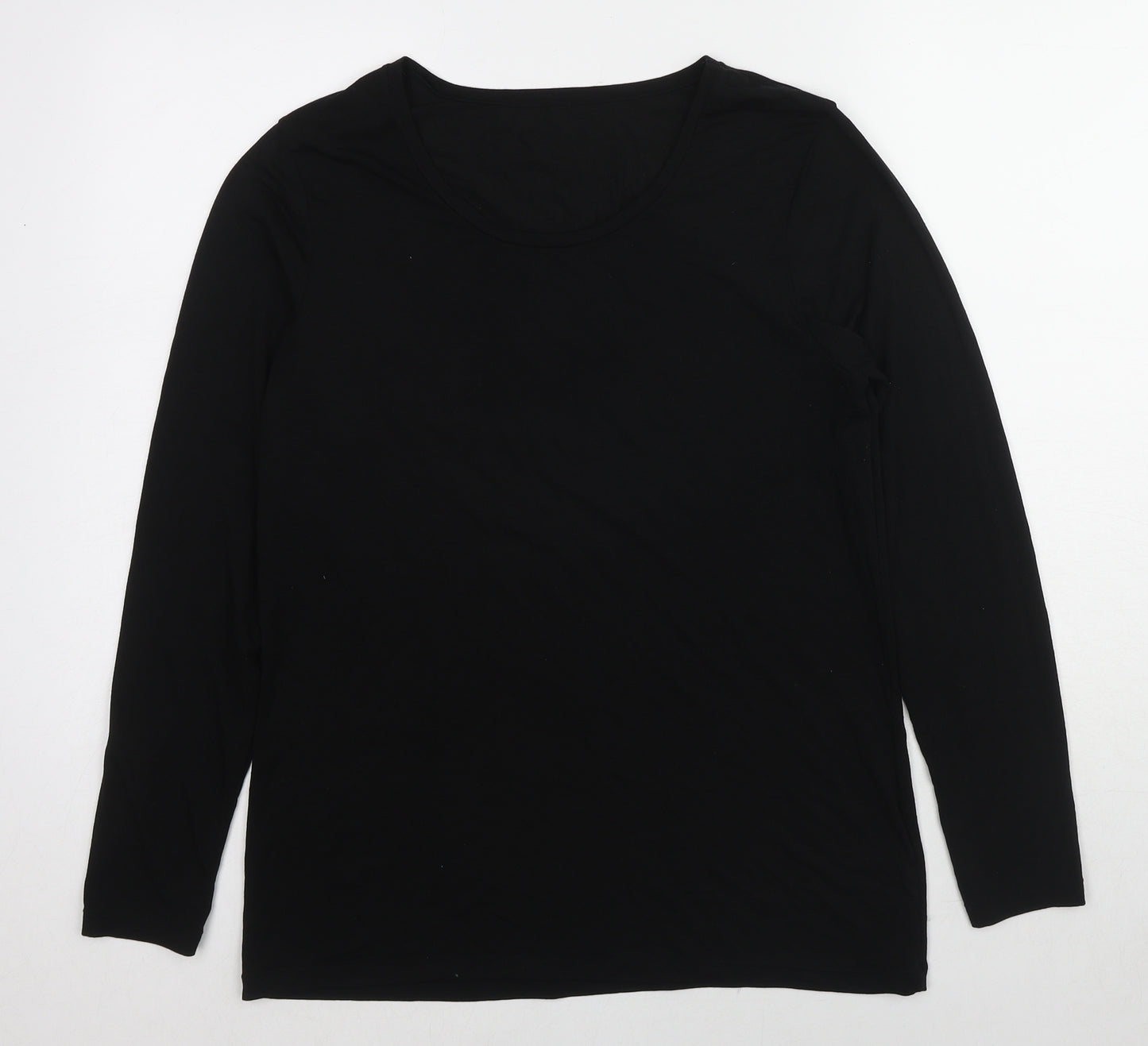 Marks and Spencer Womens Black Acrylic Basic T-Shirt Size 22 Round Neck