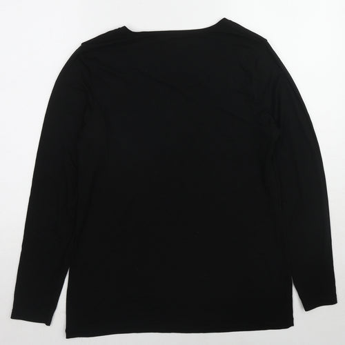 Marks and Spencer Womens Black Acrylic Basic T-Shirt Size 22 Round Neck