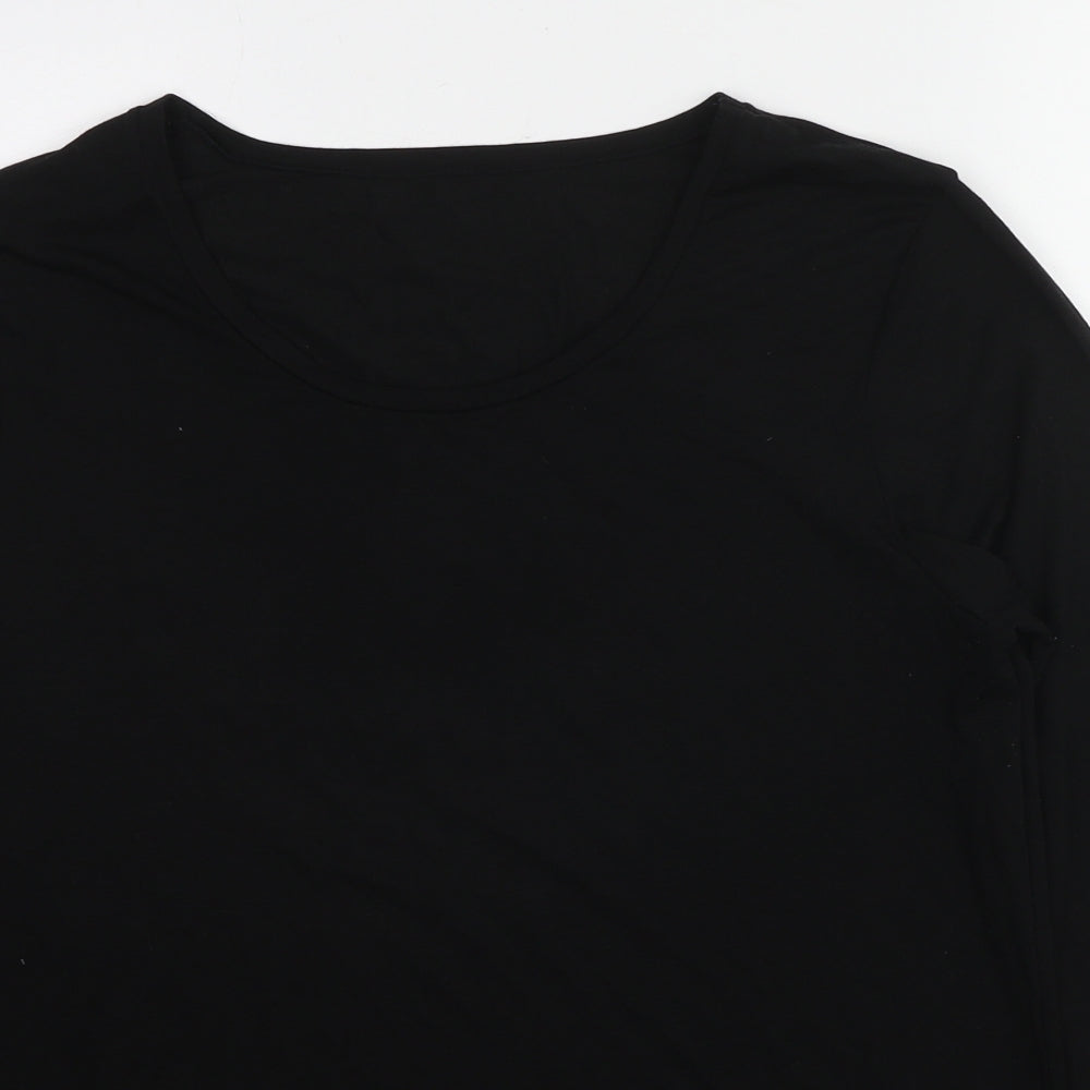 Marks and Spencer Womens Black Acrylic Basic T-Shirt Size 22 Round Neck