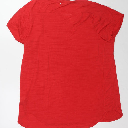 NEXT Womens Red Polyester Basic T-Shirt Size 2XL V-Neck
