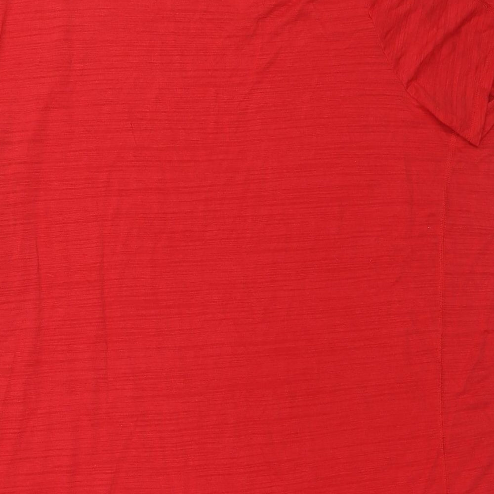 NEXT Womens Red Polyester Basic T-Shirt Size 2XL V-Neck