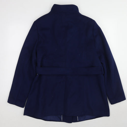 Monsoon Womens Blue Overcoat Coat Size 18 Button
