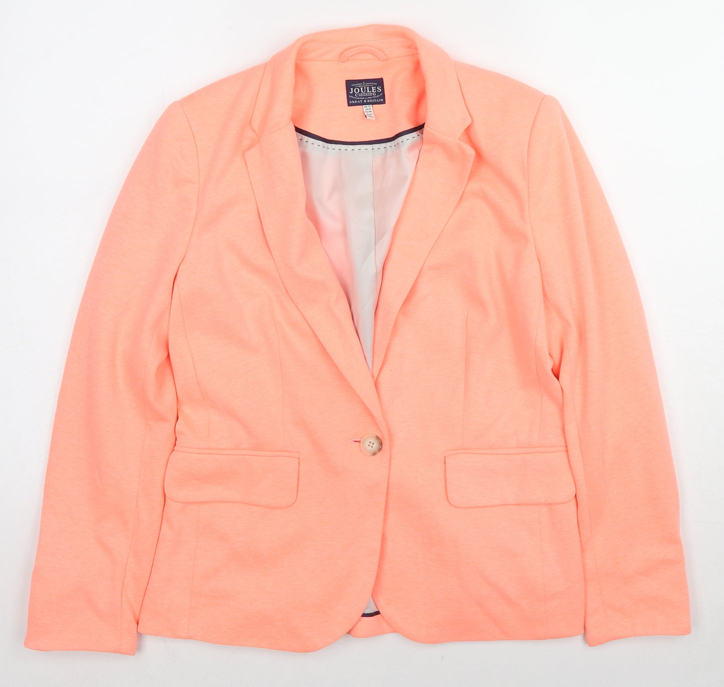 Joules Womens Pink Polyester Jacket Blazer Size 12