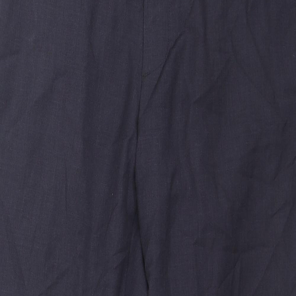 Hackett London Mens Blue Polyester Trousers Size 32 in L28 in Regular Zip