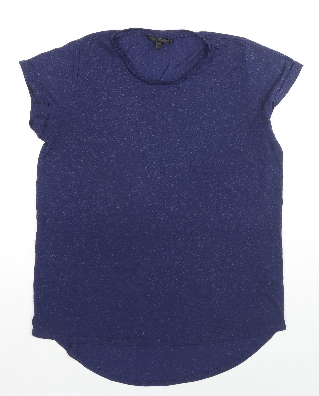 Topshop Womens Blue Polyester Basic T-Shirt Size 10 Crew Neck