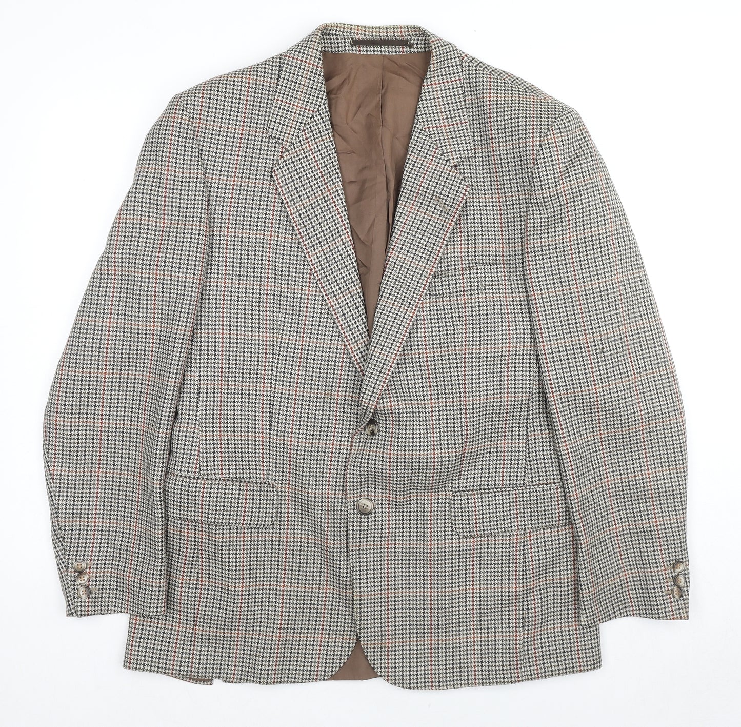 Debenhams Mens Beige Check Wool Jacket Suit Jacket Size 42 Regular