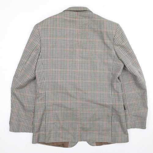Debenhams Mens Beige Check Wool Jacket Suit Jacket Size 42 Regular