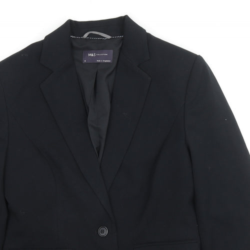 Marks and Spencer Womens Black Polyester Jacket Blazer Size 8