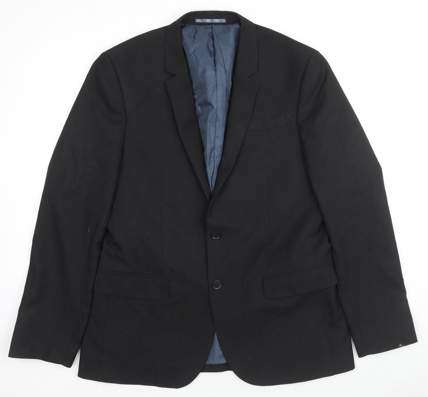 River Island Mens Black Polyester Jacket Suit Jacket Size 42 Regular