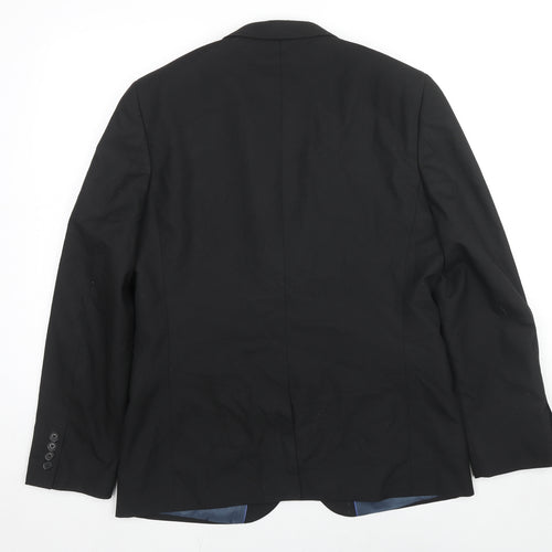 River Island Mens Black Polyester Jacket Suit Jacket Size 42 Regular