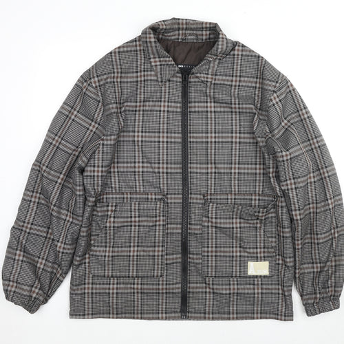 ASOS Womens Grey Plaid Jacket Size L Zip