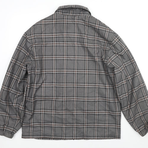 ASOS Womens Grey Plaid Jacket Size L Zip