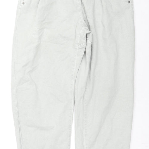 Zara Womens Grey Cotton Tapered Jeans Size 8 L25 in Regular Zip