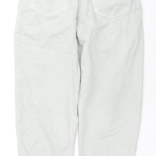 Zara Womens Grey Cotton Tapered Jeans Size 8 L25 in Regular Zip