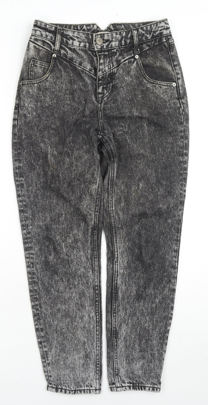 River Island Womens Grey Cotton Tapered Jeans Size 8 L27 in Regular Zip