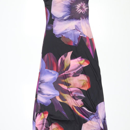 Mew Mews Womens Multicoloured Floral Polyester Maxi Size S Off the Shoulder Tie