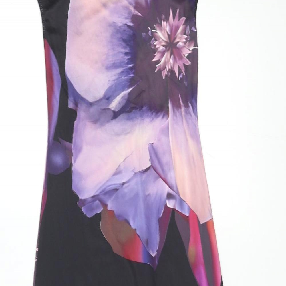 Mew Mews Womens Multicoloured Floral Polyester Maxi Size S Off the Shoulder Tie