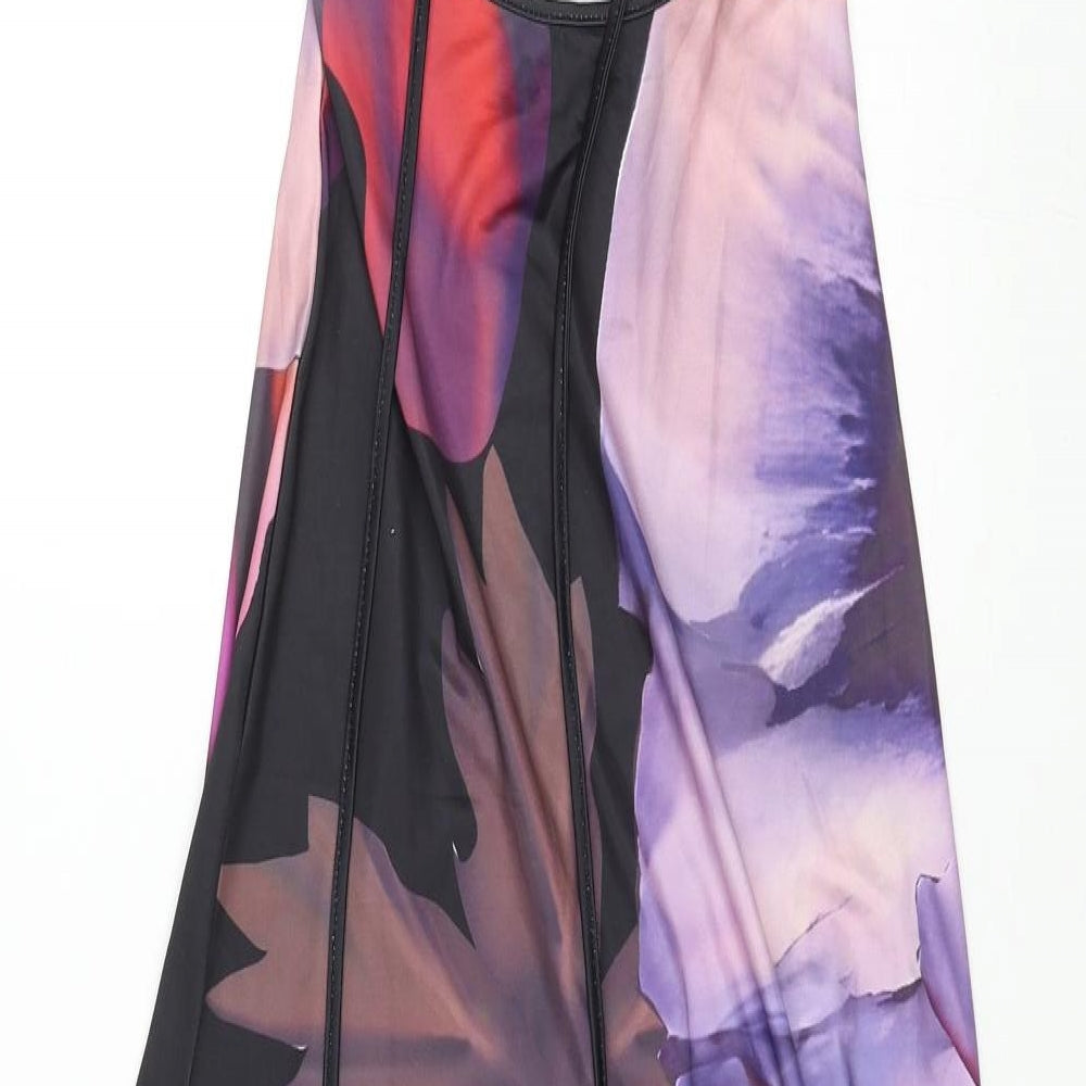 Mew Mews Womens Multicoloured Floral Polyester Maxi Size S Off the Shoulder Tie