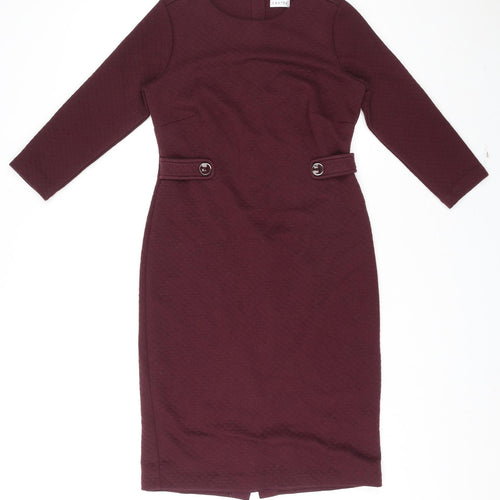 Eastex Womens Purple Polyester Pencil Dress Size 10 Boat Neck Zip