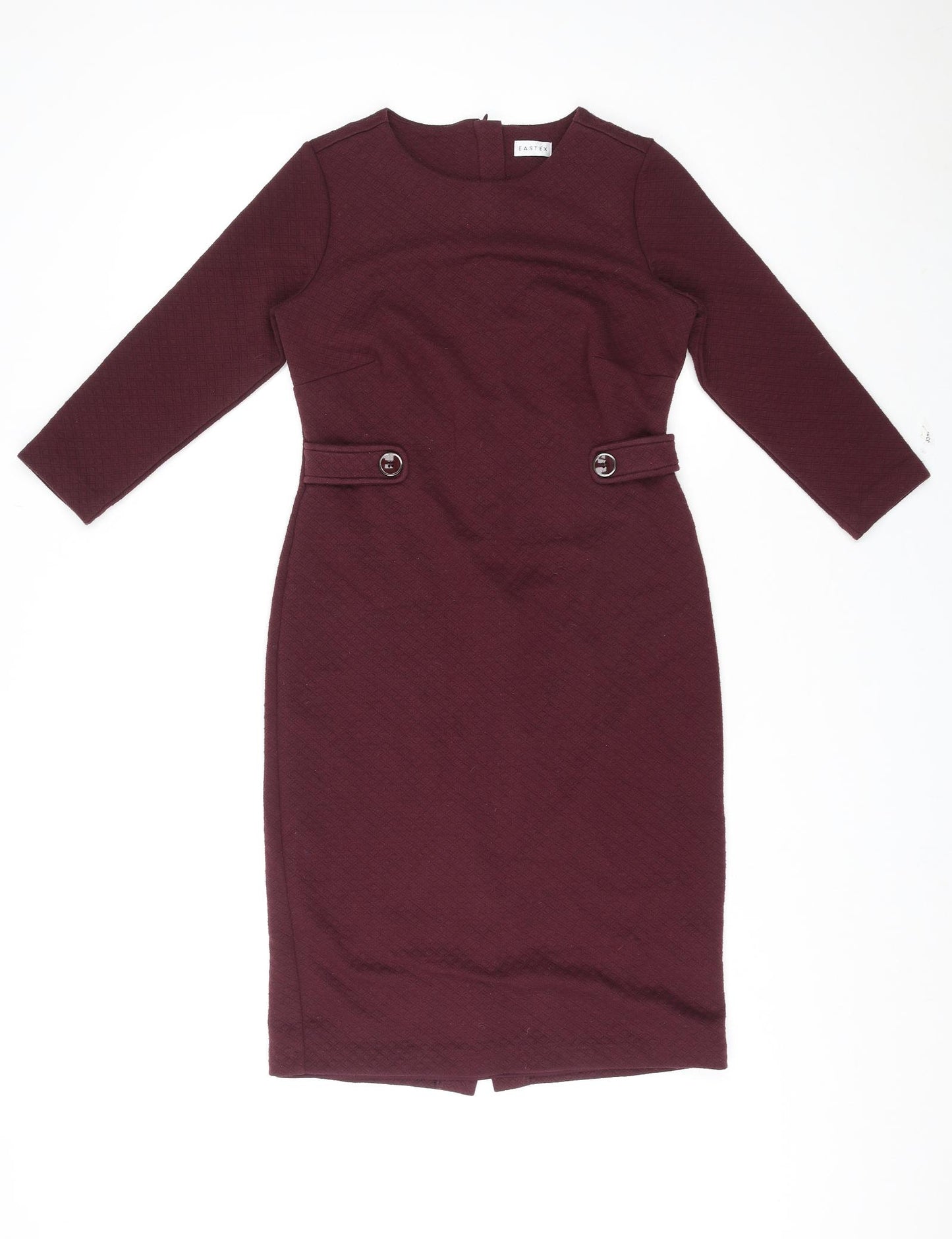 Eastex Womens Purple Polyester Pencil Dress Size 10 Boat Neck Zip