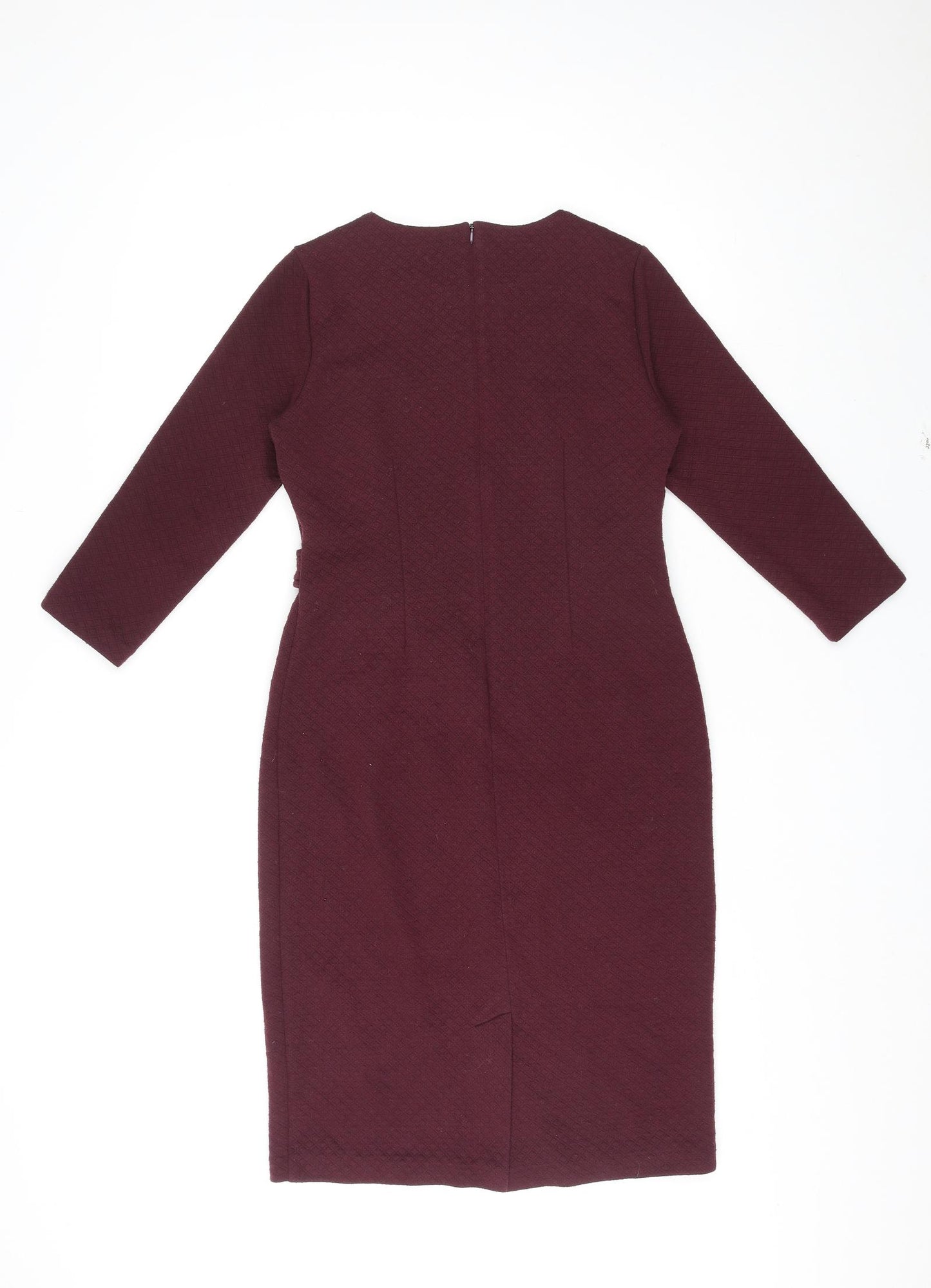 Eastex Womens Purple Polyester Pencil Dress Size 10 Boat Neck Zip