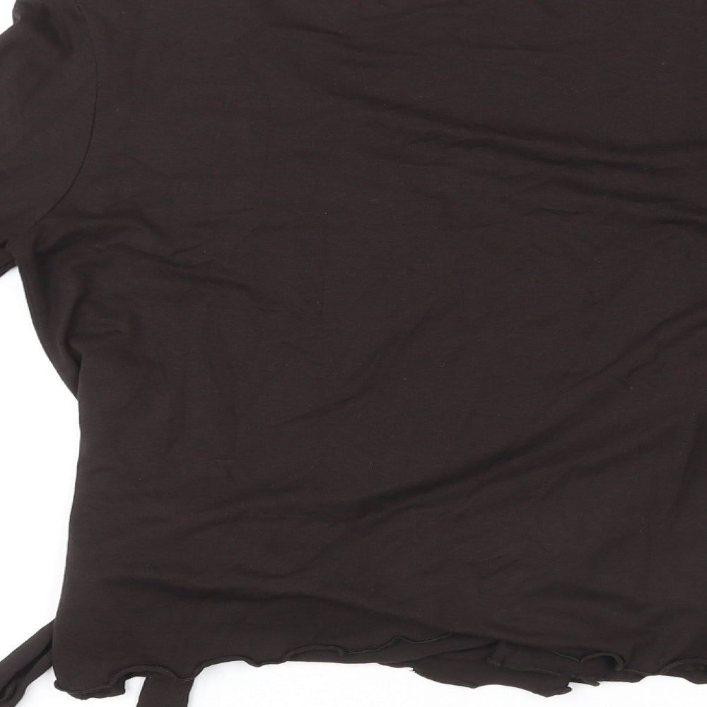 Bandolera Womens Brown Viscose Wrap Blouse Size M V-Neck