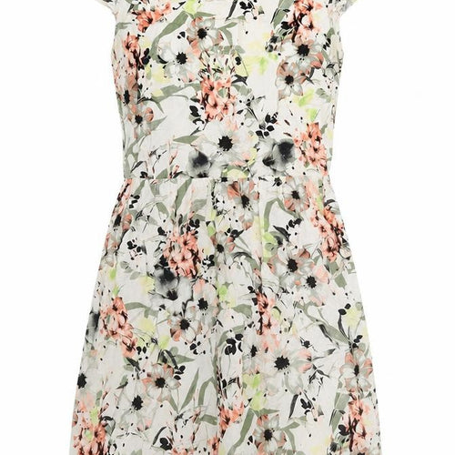 Dorothy Perkins Womens Multicoloured Floral Viscose Fit & Flare Size 6 Boat Neck Pullover