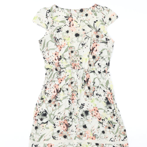 Dorothy Perkins Womens Multicoloured Floral Viscose Fit & Flare Size 6 Boat Neck Pullover