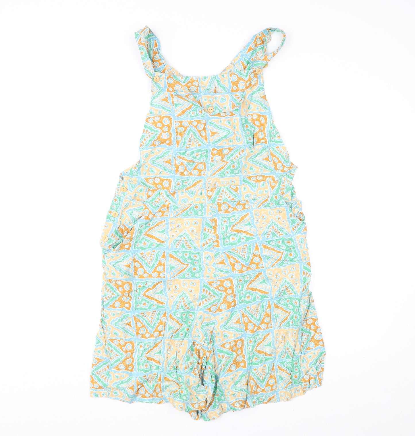 Yessica Womens Multicoloured Geometric Viscose Playsuit One-Piece Size 16 L7 in Button