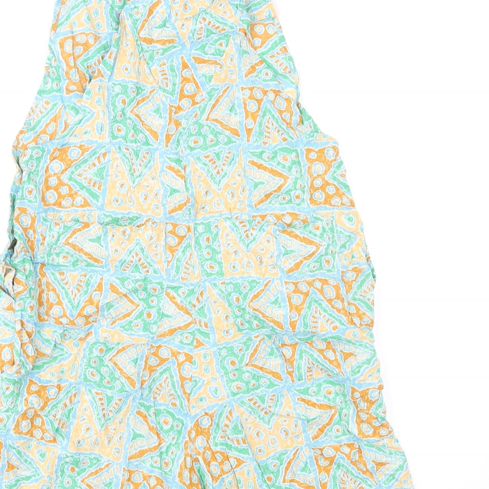 Yessica Womens Multicoloured Geometric Viscose Playsuit One-Piece Size 16 L7 in Button