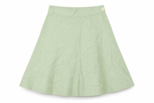 Front view of Matthew Royce women’s green polyester skater skirt, size UK 16, zip