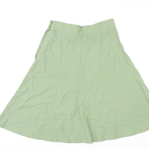 Matthew Royce Womens Green Polyester Skater Skirt Size 16 Zip