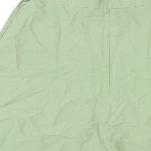 Matthew Royce Womens Green Polyester Skater Skirt Size 16 Zip