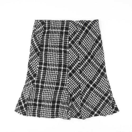 Zara Womens Multicoloured Plaid Acrylic A-Line Skirt Size 12 Zip