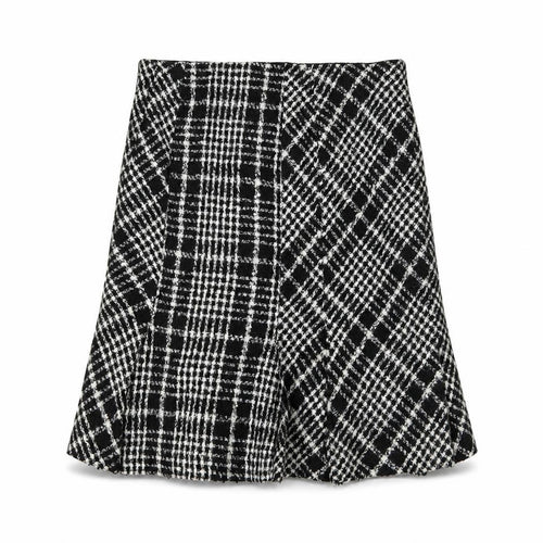 Zara Womens Multicoloured Plaid Acrylic A-Line Skirt Size 12 Zip