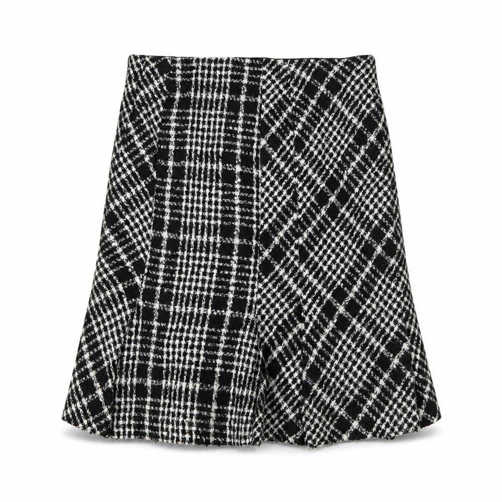 Zara Womens Multicoloured Plaid Acrylic A-Line Skirt Size 12 Zip