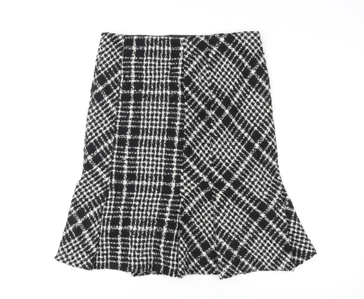 Zara Womens Multicoloured Plaid Acrylic A-Line Skirt Size 12 Zip