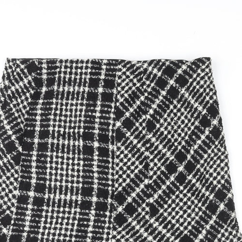 Zara Womens Multicoloured Plaid Acrylic A-Line Skirt Size 12 Zip