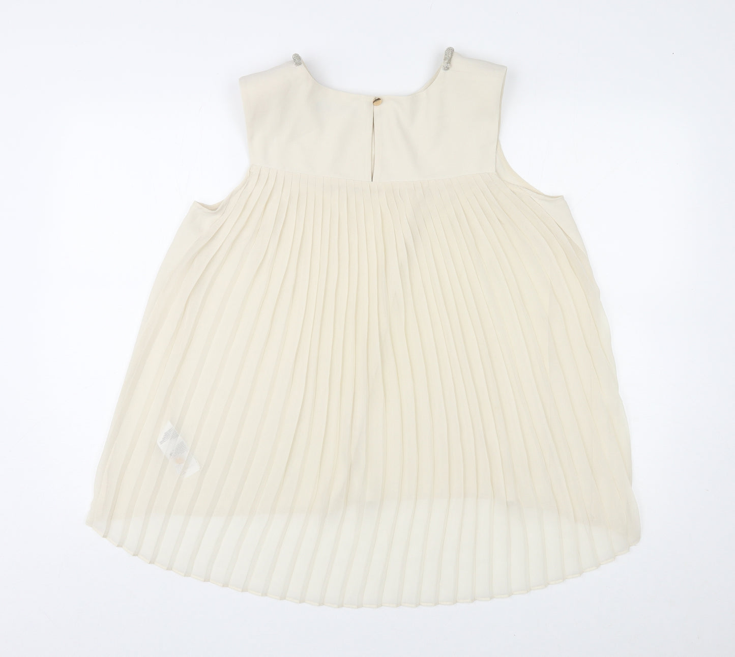 Oasis Womens Ivory Polyester Basic Tank Size 12 Round Neck