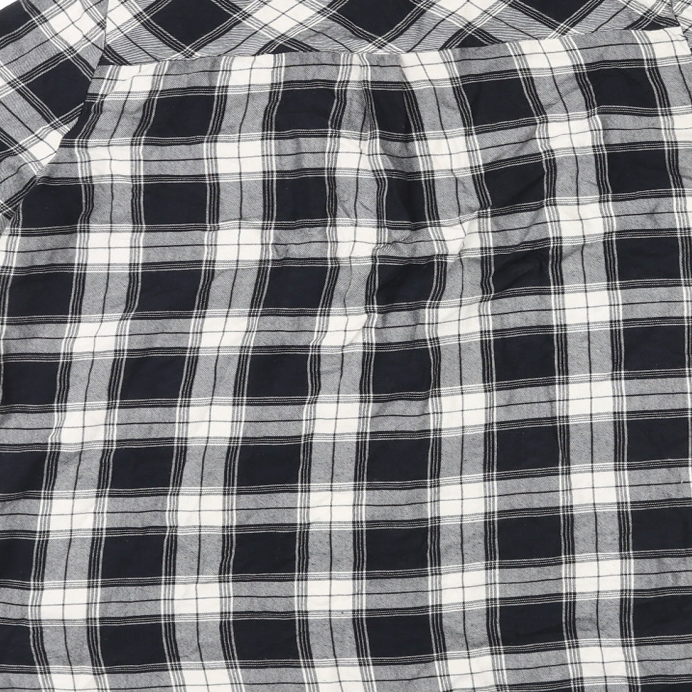 Marks and Spencer Womens Multicoloured Plaid Viscose Basic Button-Up Size 14 Collared