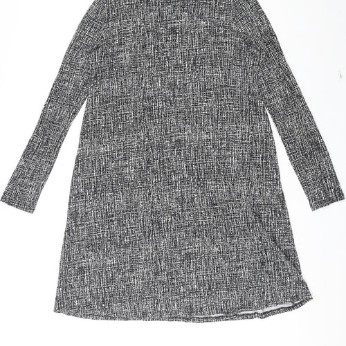 Marks and Spencer Womens Multicoloured Geometric Viscose A-Line Size 12 Boat Neck Pullover