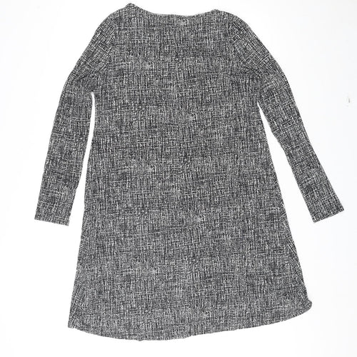 Marks and Spencer Womens Multicoloured Geometric Viscose A-Line Size 12 Boat Neck Pullover