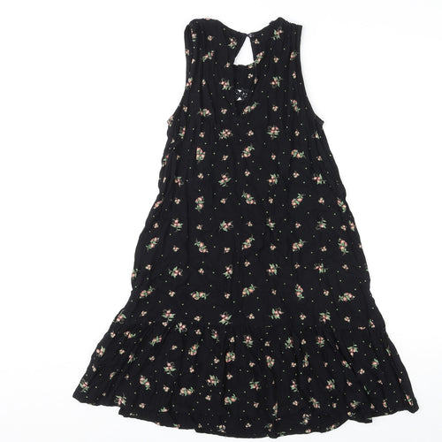 River Island Womens Multicoloured Floral Viscose Skater Dress Size 6 Round Neck Pullover