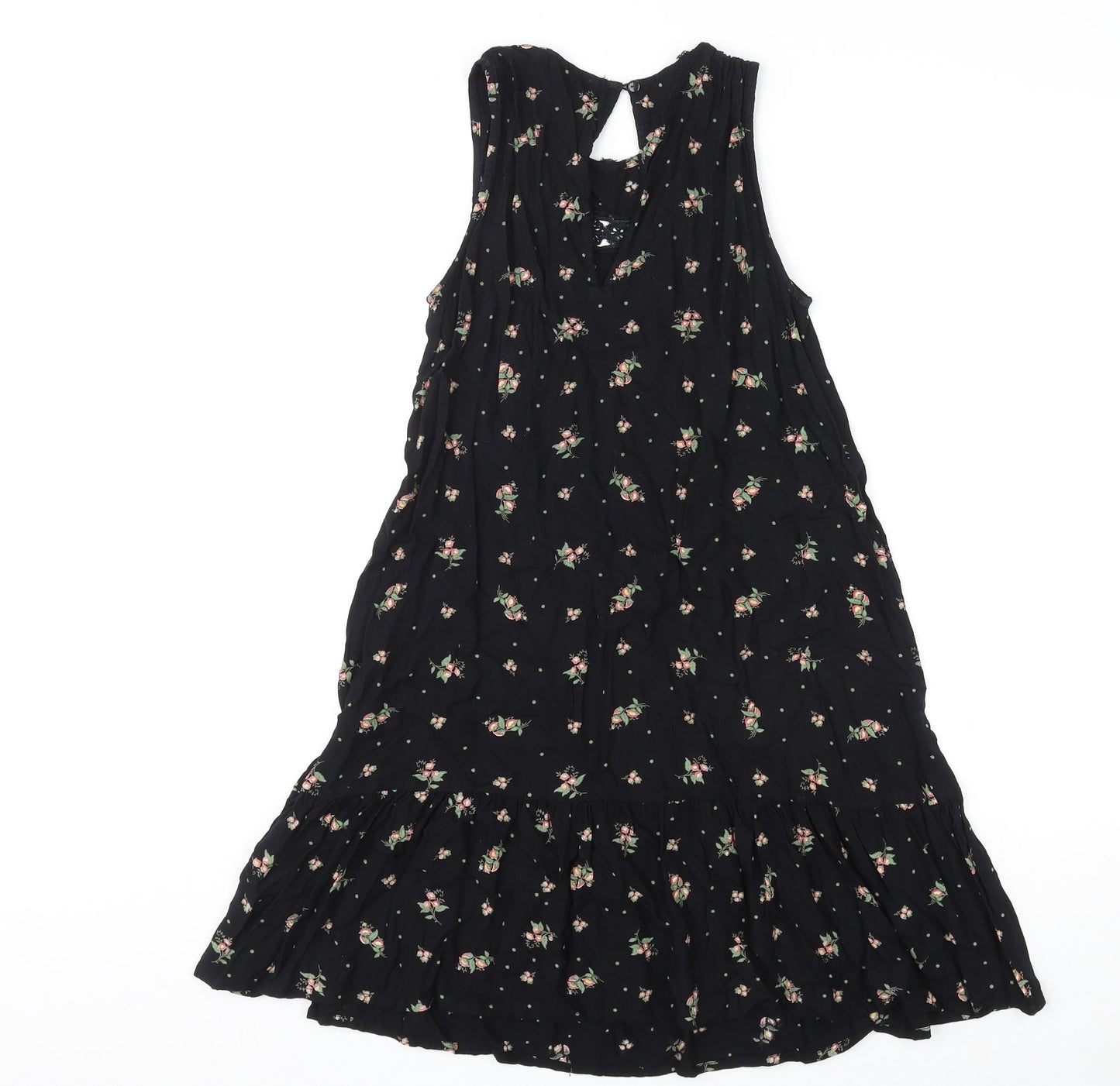 River Island Womens Multicoloured Floral Viscose Skater Dress Size 6 Round Neck Pullover