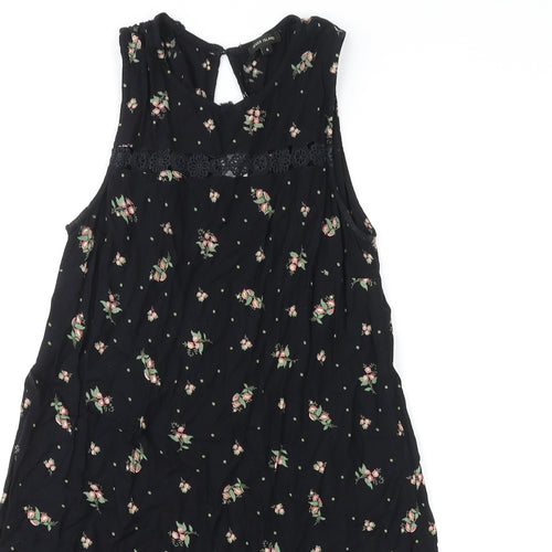 River Island Womens Multicoloured Floral Viscose Skater Dress Size 6 Round Neck Pullover